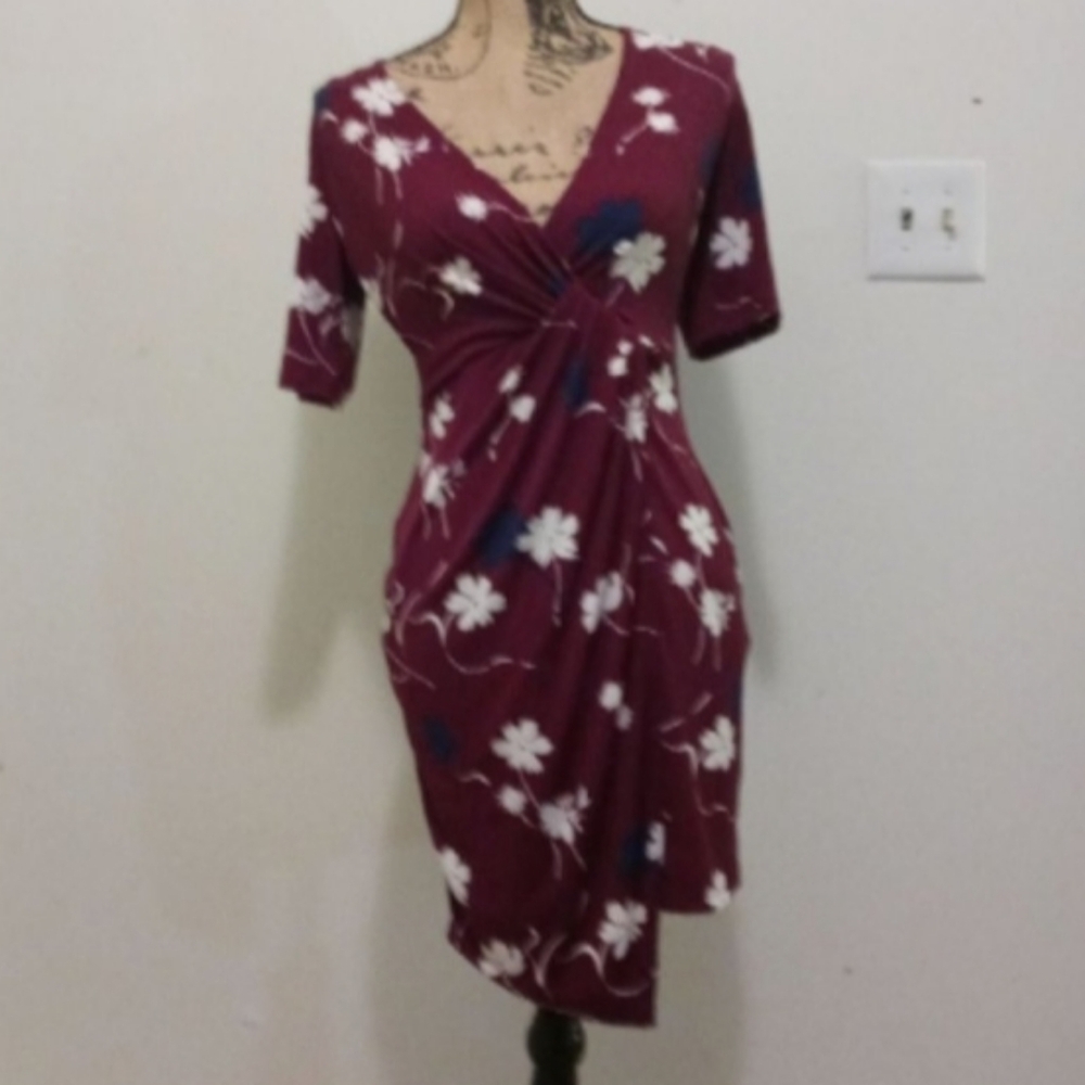 NWT Banana Repubic Womens Floral Faux Wrap Dress Sz XS Petite